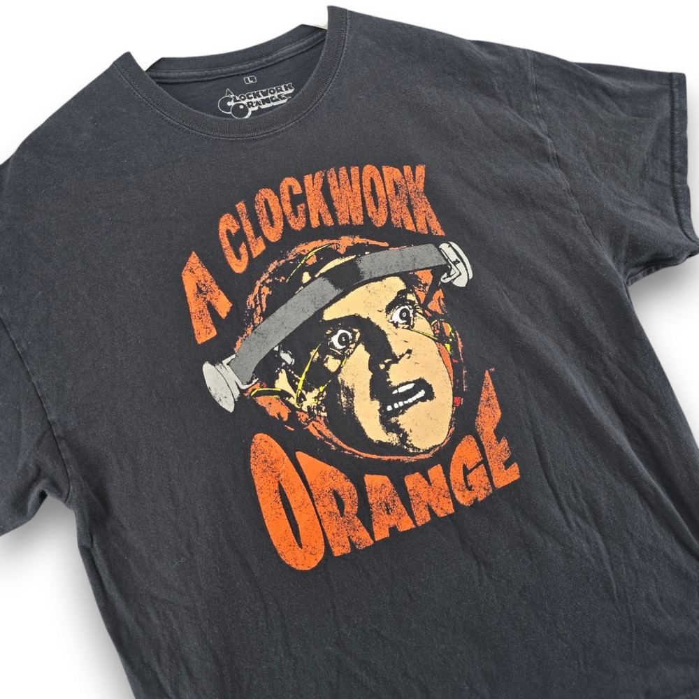 A Clockwork Orange T Shirt Mens Large Black Cotton Movie Graphic Ripple Junction